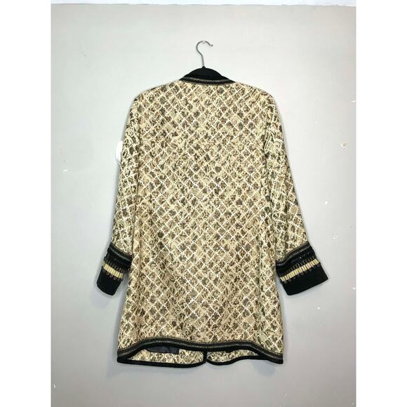 chico's tapestry jacquard beaded long length sleeve jacket - Picture 2 of 7